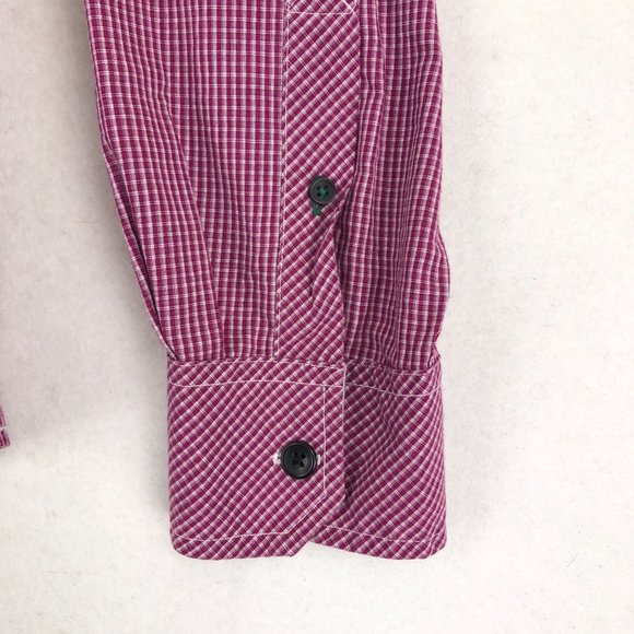 Drill Men's Size Medium Red Purple Button Down Collared Long Sleeve Shirt - Picture 2 of 10